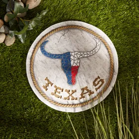 TEXAS PROUD STEPPING STONE - TEXAS LONGHORN FLAG