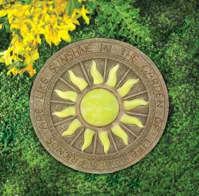 Radiant Sunburst Glow Stepping Stone - Outdoor Garden Pathway Decor
