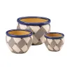 Geometric Pattern Planter Trio Set - Stylish Indoor Plant Pots