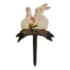 WELCOME RABBIT CAST IRON GARDEN STAKE