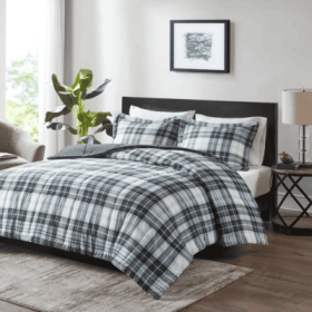Scotchgard Down  All Season Comforter Set (Option: Navy grey-King)