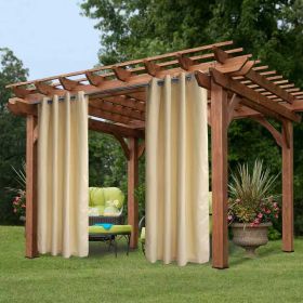50 In. X 84 In. Indoor Outdoor Grommet Curtain 1 Panel - 3 Color Options Available (Option: Beige)