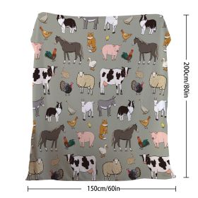 Various Animals Blanket Soft Pig Horse Durable Comfortable Blanket Women Birthday Gift Home Decoration Sofa Couch Office Bed Camping Travel  75x1 (Option: 150cmx200cm-Celadon)