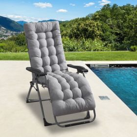 67x22in OR 71x22in Size Options Chaise Lounger Cushion Recliner Rocking Chair Sofa Mat Deck Chair Cushion (Option: 67x22x4in Pro Grey)